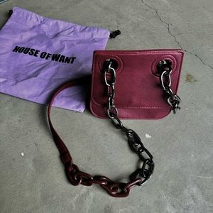 HOUSE OF WANT “H.O.W." We Are Mini Shoulder Bag in Burgundy